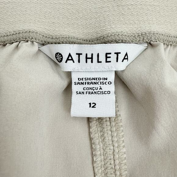 Athleta Cargo Midi Skirt Womens 12 Beige Brooklyn Heights High Rise Lightweight - Picture 10 of 15